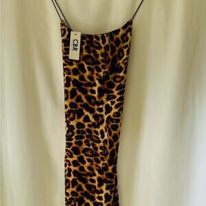 NWT CBR Chic Leopard Print Cross-Back Strap Bodycon Dress | Size M